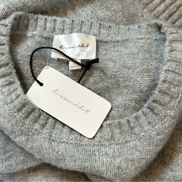 Line and Dot ~ Braid Trim Sweater Grey Pullover Large L - Picture 9 of 10